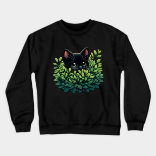 The Curious Black Kitten Crewneck Sweatshirt